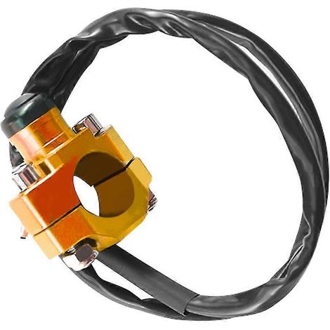 Bouton marche/arrêt/démarrage Deadman Grip en aluminium pour guidon de 22 mm, compatible avec quads et motos (orange). (1/5)