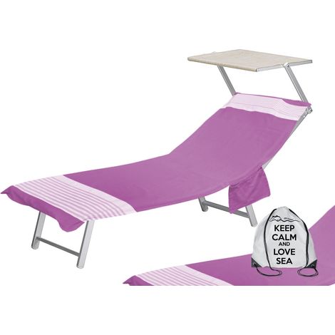 TELO MARE fouta LETTINO ALVIN FUCSIA in cotone BEDDY BEACH © CON TASCHE MISURA CM. 75 X 195 e zaino SPIAGGIA (1/5)