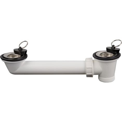 Scarico per lavello doppio DN40x5/4' con 2 pilette