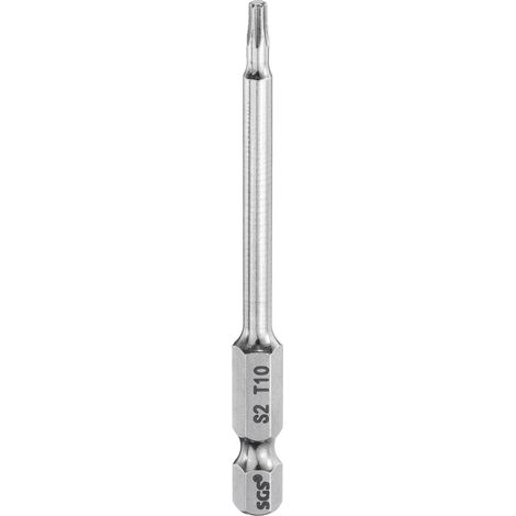 Embout de Tournevis Torx Magnétique, T10 1/4" Hex Tige Longueur 75 mm Embout de Vissage Long Hexagonal en Acier S2 pour Retirer les Vis de Fixation Outils électriques (1/5)