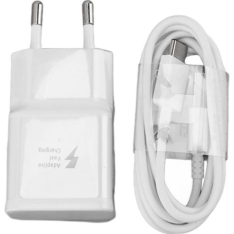 Chargeur mural blanc avec câble USB adaptateur 9V charge rapide bloc secteur prise UE 100‑240V pour S6 S7 S8 (1/5)