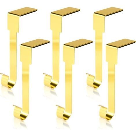 6pcs Supports de Bas de Noël Crochets(25.350140mm), Crochet Chaussettes en Métal Support Chaussettes de Noël Christmas Stocking Holder pour Décorations de Noël (Doré) (1/5)