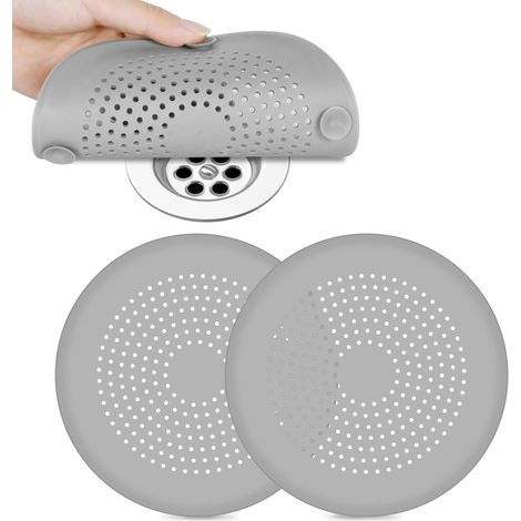protezioni per scarico in silicone, filtro per lavandino con ventosa, filtro per scarico della vasca da bagno, filtro per capelli e sporco, anti-intasamento per lavandino della doccia (1/5)