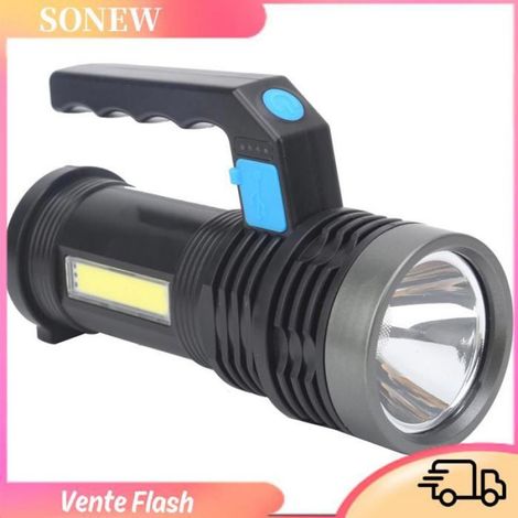 Lampe De Poche - COB Grand Panneau - Portée Supérieure À 500 M - Rechargeable USB - Pour Camping Et Randonnée - 1 Pièce (1/5)