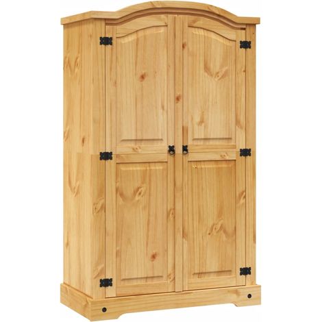 Kleiderschrank,Aufbewahrungsschrank,Garderobe Mexiko-Stil Kiefernholz 2 Türen NCEBE340776 Bonnevie (1/5)