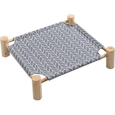 Hamac pour chat et chien, hamac surélevé rafraîchissant pour chat, matelas amovible et portable pour animaux de compagnie, intérieur et extérieur, bleu (1/5)