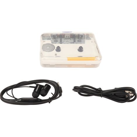 Convertisseur Cassette en MP3 Stéréo HiFi Portable USB - Lecteur Audio Rétro avec Boutons Colorés - Blanc (1/5)