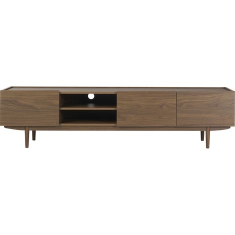 Mueble TV con puertas de madera oscura 180 cm SANAA (1/4)