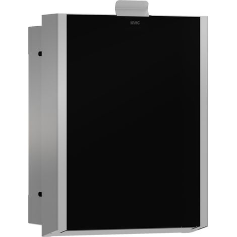 KWC AR Hygieneabfallbeh., EXOS, Edst., UP, 284x332x125 mm, Front ESG schwarz, 3,7l