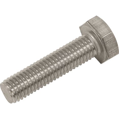 Sealey S1040 Stainless Steel Hex Head Set Screw DIN 933 - M10 X 40 A2 - Pack of 25