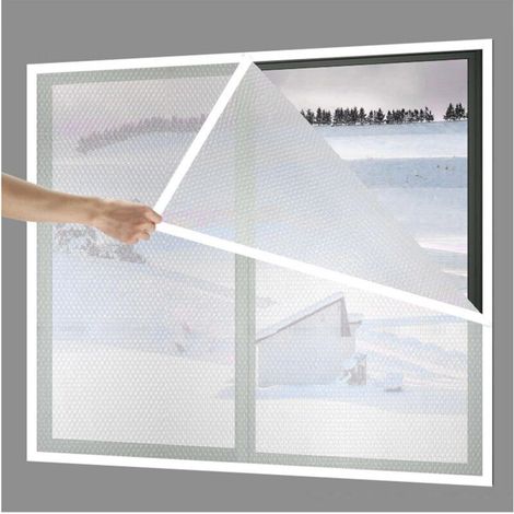 Film isolant, rideau à bulles, kit d'isolation de fenêtre, bâche d'isolation intérieure pour portes et fenêtres, 150×150cm (1/3)