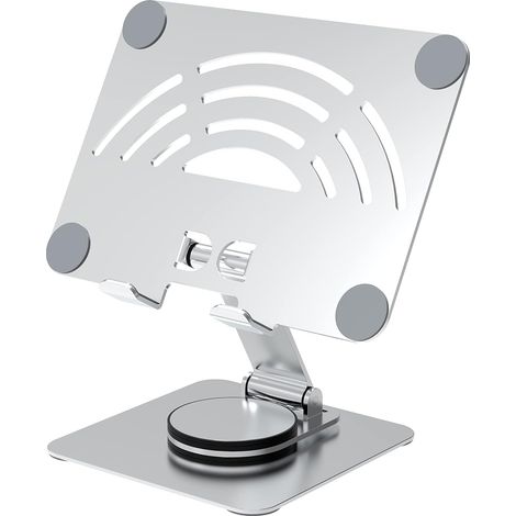 Support de tablette. Support de tablette réglable rotatif à 360°, base de support de bureau pliable en aluminium avec patins antidérapants