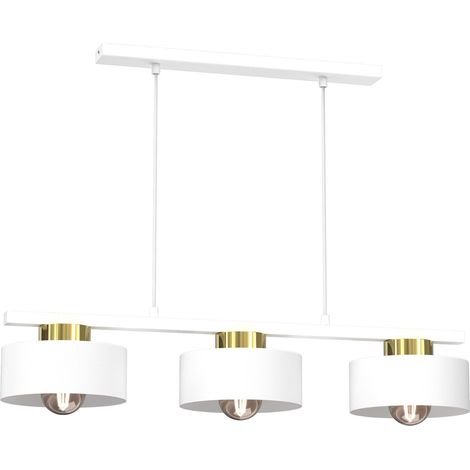 Suspension blanche/doré Marti 3 lumières E27 Luminex