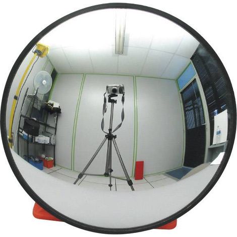 Miroir de sécurité 33 cm avec support mural – Pour intérieur et extérieur – Verre résistant aux chocs – Miroir de traffic – Viso