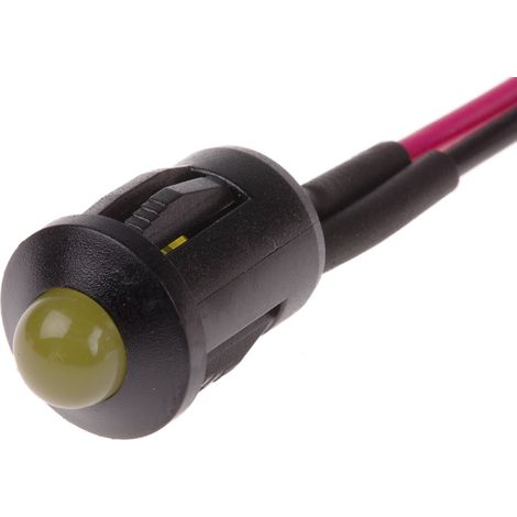 Voyant LED lumineux Jaune RS PRO, dia. 8mm, 12V c.c. ( Prix pour 1 )