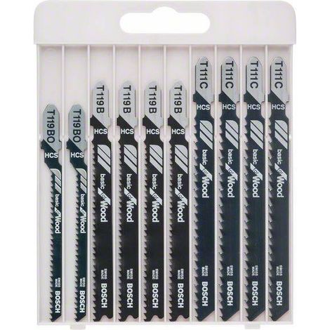 Bosch – Coffret de 10 lames pour scie sauteuse – 2 lames T119BO pour découpe fine bois tendre – 4 lames T119B pour découpe droite – 4 lames T111C best seller