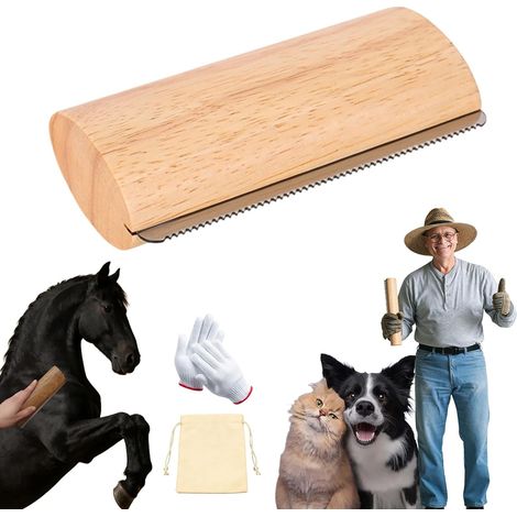 Spazzola Clean'Poils, Spazzola per peli di cani Clean, Spazzola per peli di cani sDog Rimuove peli di animali per cani, gatti e cavalli, Elimina sottopelo e peli morti 3 misure disponibili (1 media B, (1/5)