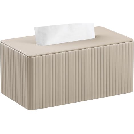 Étui rectangulaire simple en cuir pour boîte à mouchoirs - beige - 241210 (cm) (1/3)