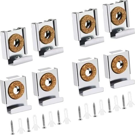 8 Pcs Fixation Miroir Mural Fixation Miroir Lourd Support Miroir Mural Support Miroir Barbier avec Bouchon en Plastique et vis pour Accrocher. (1/4)