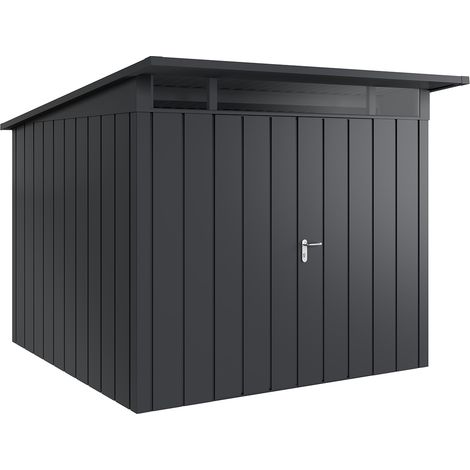 Hörmann Metall-Gerätehaus "Juno" mit Pultdach, JPD10 - Modern, 262 x 262 cm (B x T), anthrazit, 2-flüglige Tür (1/5)