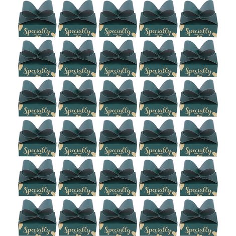 Boîte à dragées de mariage créative avec nœud papillon, 30 pièces/paquet, coffret cadeau de mariage haut de gamme de style chinois, boîte à dragées, thème vert forêt (1/5)