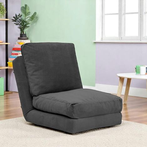 Fauteuil convertible gris foncé - tissu MODI (1/5)