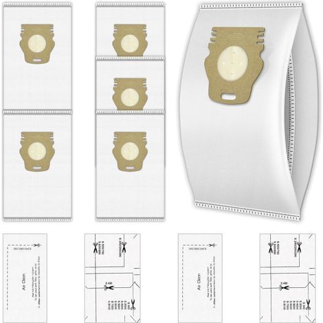 (8 Pièces) Guard L1/S1 de rechange, 6 sacs à poussière + 2 filtres d'échappement AirClean compatibles avec les aspirateurs Miele Guard L1/Guard S1, sac d'aspirateur HyClean Pure TU, sac jetable (1/5)