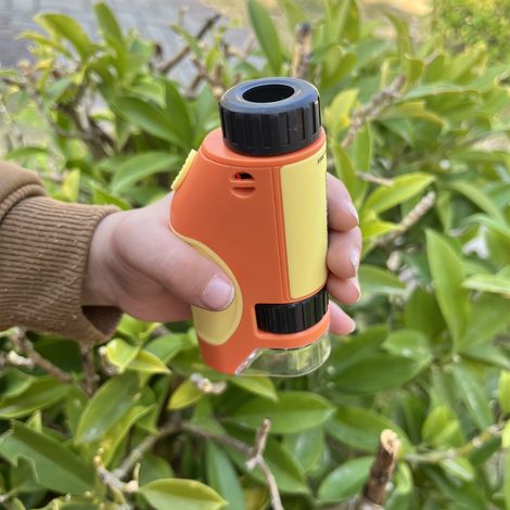 Microscope portable avec lumière LED, grossissement de 50X à 300X, idéal pour explorer la nature à l'intérieur comme à l'extérieur (1/5)