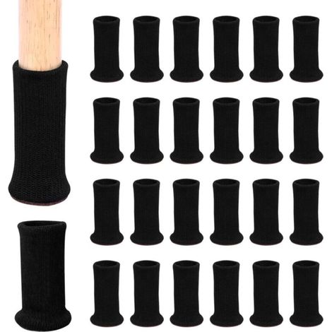Chaussettes De Pieds De Chaise - En Polyester Tricoté Et Feutre Antidérapant - Pour Sol Bois Carrelage Tapis - 24 Paires