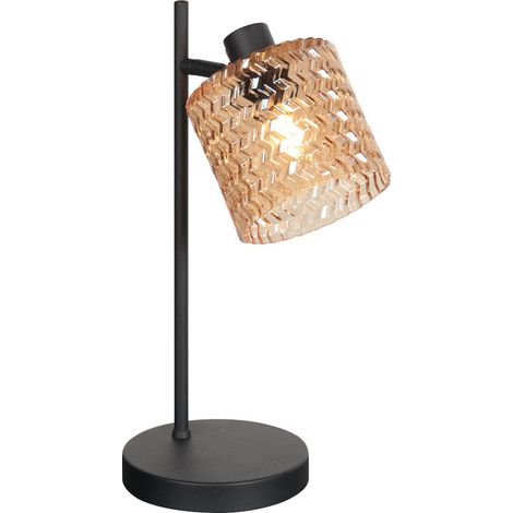 Mexlite - lampada da tavolo - Ocre - ambra nero - vetro metallo -