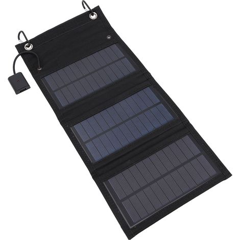 Sac pliable portable de 15 W avec panneau photovoltaïque solaire intégré, chargeur de voyage et de randonnée, batterie externe (1/5)