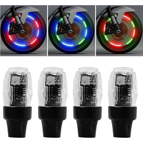 Lot de 4 capuchons de valve lumineux universels fluorescents - Accessoires automobiles pour pneus