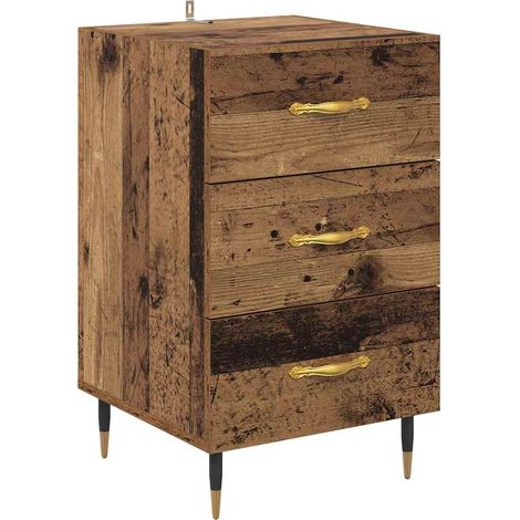 Armario de Noche con cajón Madera vieja 40 x 40 x 66 cm vidaXL (1/5)