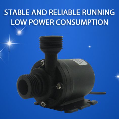 Bomba de agua sumergible compacta, sin escobillas y ultrasilenciosa, con una altura de elevación de 5 m, un caudal de 800 l/h y un diseño impermeable.