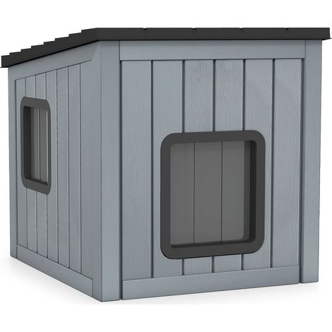 Casa para gatos de plástico resistente a la intemperie con puertas dobles de PVC (1/5)