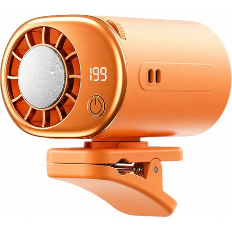 Ventilador - Mini ventilador - Ventilador de aire acondicionado para coche 2026 con pinza y pantalla LED – Giratorio 360°, 199 velocidades ajustables, recargable por USB, refrigeración personal (1/5)