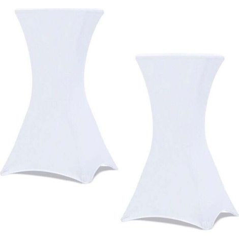 Lot de 2 housses blanches pour table haute pliante 105 CM (1/4)