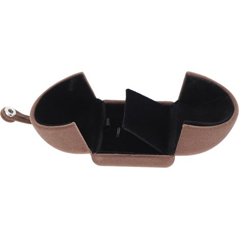 Boîte à bijoux en velours pour bagues, boucles d'oreilles et pendentifs - Présentoir - Coffret cadeau - Rangement pour colliers et bracelets - Boîte marron pour boucles d'oreilles et colliers (Petite) (1/5)