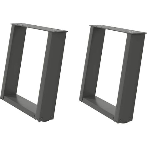 Maison Exclusive - Couchtischbeine U-Form 2 Stk. Anthrazit 50x(42