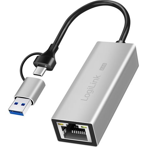 Adattatore di rete Logilink 2.5G USB-C/A, ideale per PC, Mac e connessione Internet veloce. (1/5)