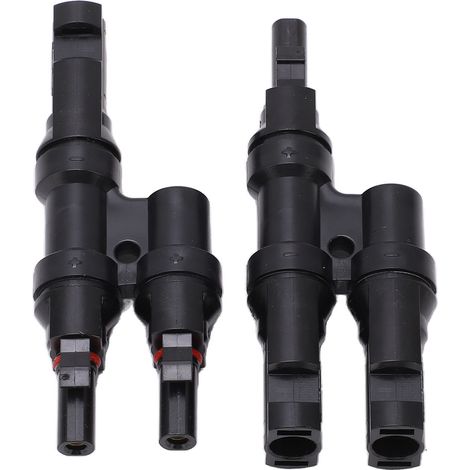 Packung mit 2 wasserdichten T-förmigen Solarsteckern, 1 auf 2 Stecker/Buchse, 1500 V DC, 50 A (1/5)