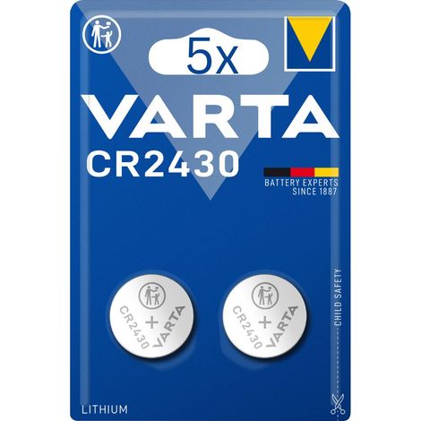 10x Varta CR2430 3V Lithium Knopfzelle - 5x 2er Blister