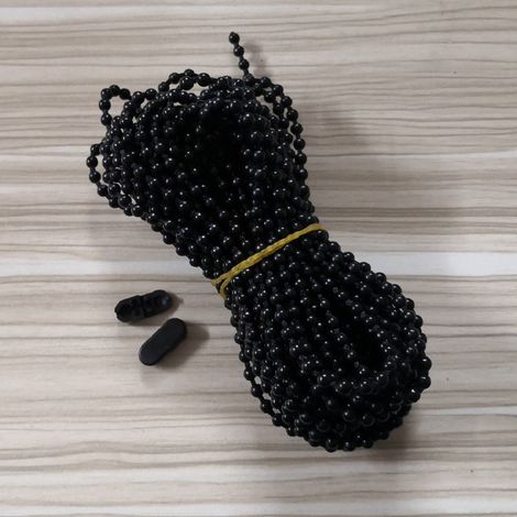 Store vénitien/store enrouleur/store romain/store vertical/store à perles noires de 5 mètres avec fermeture éclair et boucle à perles. (1/5)