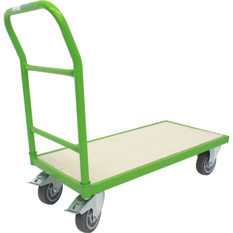 Plattformwagen 500 kg Traglast ca. 96 x 49 cm Ladefläche mit 2 Lenkrollen inkl. Bremse (1/5)