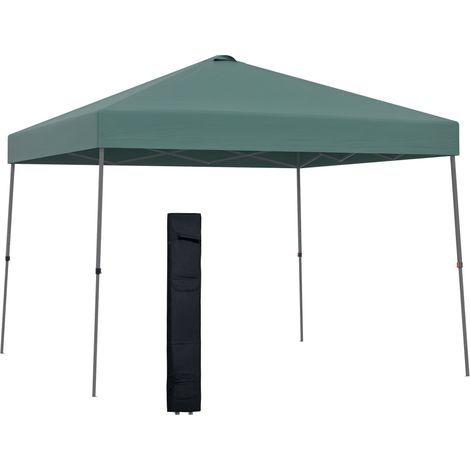 Tenda da pranzo portatile 3x3 m, gazebo da giardino con borsa per il trasporto con ruote, impermeabile e con struttura in acciaio, ideale per feste all'aperto e campeggio, colore verde.