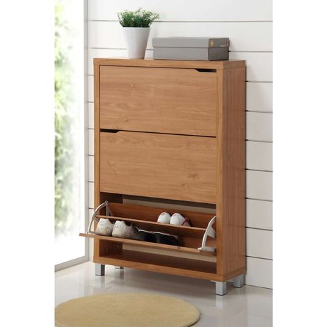 Zapatero 3 puertas kubox acabado maple, 79cm(ancho) 119cm(altura) 24cm(fondo) (1/2)
