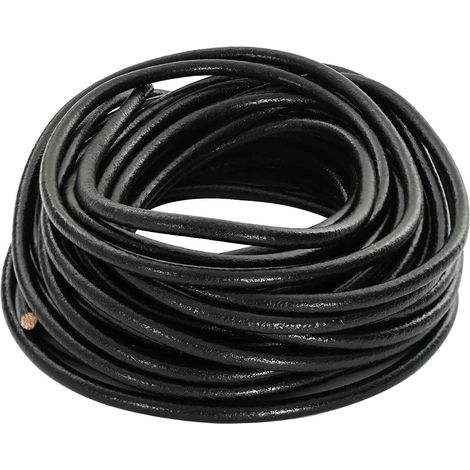 vidaXL Cordino in Pelle 1 Nero Ø5 mm x 10 m Pelle