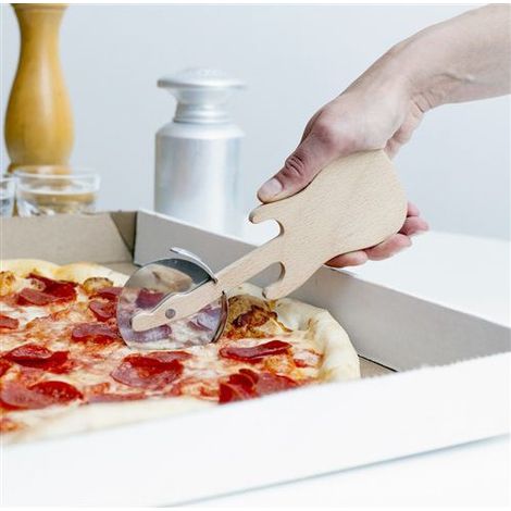 Roulette à Pizza - Kikkerland - Guitare - Bois de hêtre - Inox - Design amusant (1/3)