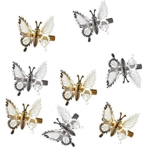 Butterfly Hair Clips, Pretty Metal Hair Clips for Girls and Women (8 Pieces) (1/5)