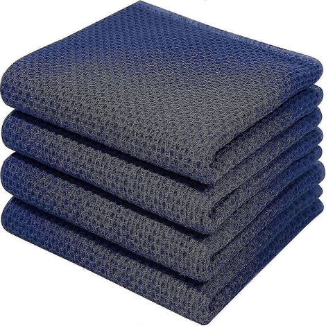 Lot de 6 torchons de cuisine en coton éponge 100%, chiffons ultra-absorbants avec passant de suspension pour vaisselle et nettoyage, usage quotidien (1/5)